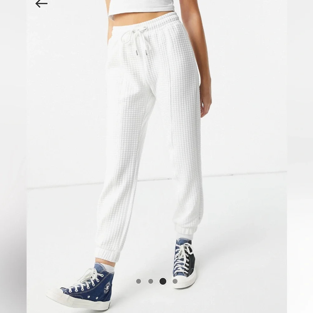 ASOS White Waffle Knit Joggers